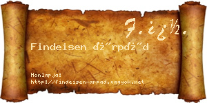 Findeisen Árpád névjegykártya